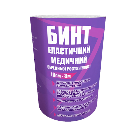 Бинт еластичний Teta® 10см*3м середньої розтяжності